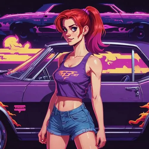 retro girl,80s,starfire,miata,muscle car cartoon,girl and car,retro woman,retro car,90s,retro,retro background,retro styled,toyota ae85,dodge la femme,cavalier,daphne,80's design,retro women,corvette,toyota supra,Unique,Pixel,Pixel 04