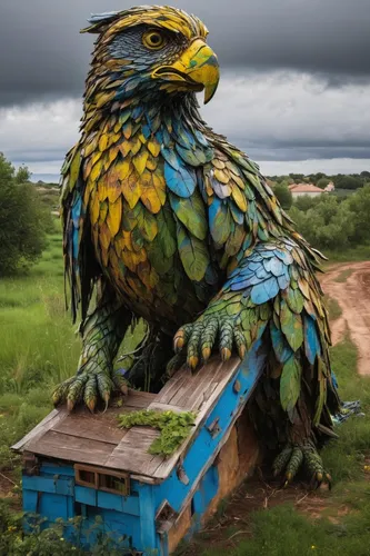 african eagle,yellow billed kite,senegal,sea head eagle,raven sculpture,benin,perico,blue parrot,perched bird,tanzania,raptor perch,blue and gold macaw,predatory bird,hyacinth macaw,blue macaw,garuda,african fishing eagle,hawk - bird,gujarat birds,an ornamental bird,Conceptual Art,Graffiti Art,Graffiti Art 03