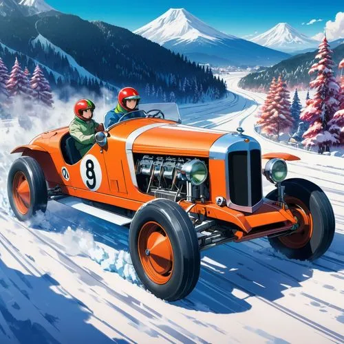 nuvolari,hillclimb,automobile racer,fangio,racers,reynard,hillclimbing,parnelli,snowmobile,caterham,snowplow,snowplowing,christmas cars,alpine style,ctr,christmas retro car,pescarolo,racing car,racer,motorsport,Illustration,Japanese style,Japanese Style 03