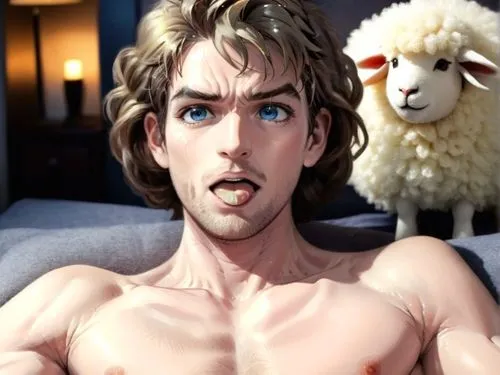 pillow and bed cute sheep designs,a man in the bed with a sheep,kjellberg,ewe,scummvm,male sheep,limahl,maclachlan