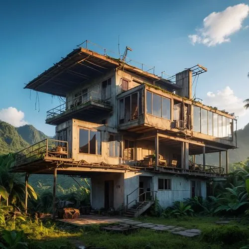 stilt house,stilt houses,tropical house,house in mountains,house in the mountains,tanoa,bahay,beautiful home,abandoned place,wooden house,floating huts,dunes house,cube stilt houses,hanging houses,house by the water,roof landscape,uluwatu,bali,hacienda,costarricense,Photography,General,Realistic