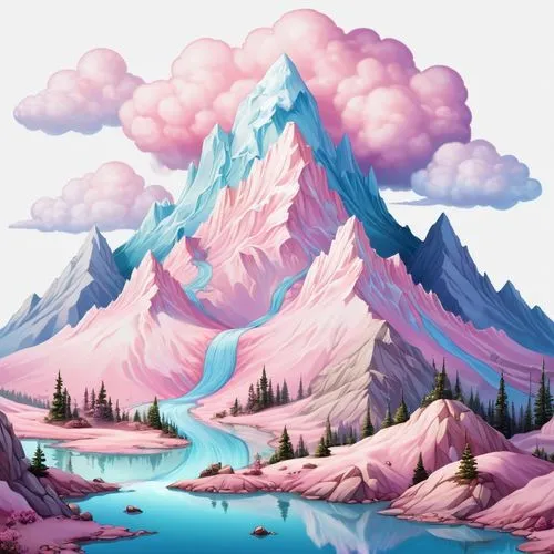 snow mountains,mountains,mountain landscape,mountain scene,cloud mountain,snow mountain,Illustration,Abstract Fantasy,Abstract Fantasy 11