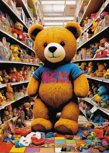 Write a heartwarming story about a teddy bear patiently waiting to be found at a crowded toy store.,3d teddy,toy store,bear teddy,teddy-bear,teddy bear waiting,cuddly toys,plush bear,scandia bear,stuf