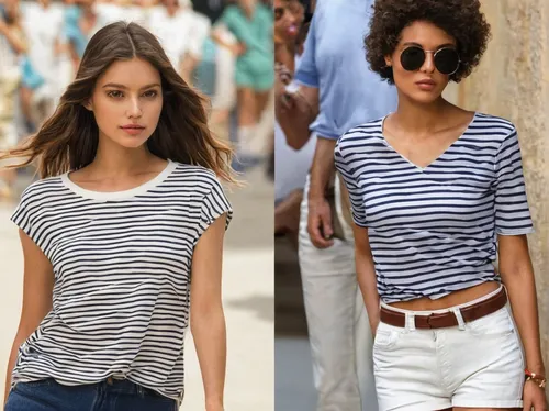 The 7 Most Iconic StripedShirt Fashion Looks of All Time Summer Fashion Trends,horizontal stripes,nautical colors,nautical,stripes,menswear for women,cotton top,stripe,pin stripe,navy,women clothes,br