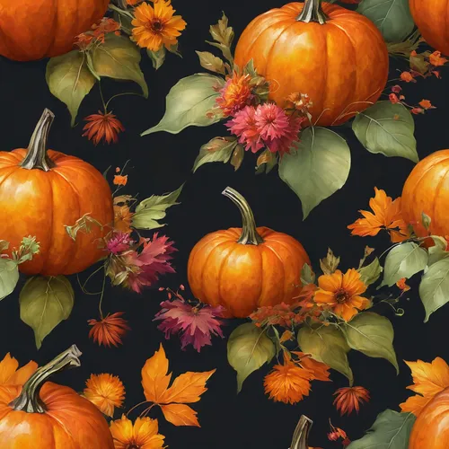 Design a vibrant fall-inspired wallpaper with pumpkins and autumn flowers.,decorative pumpkins,autumn pumpkins,halloween background,pumpkin autumn,seasonal autumn decoration,halloween wallpaper,floral