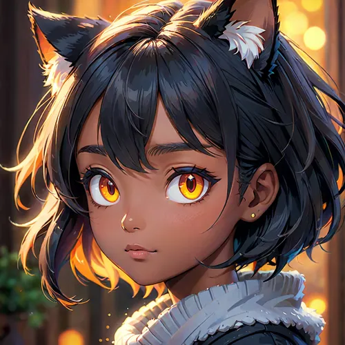 domestic short-haired cat,cat child,cat eyes,calico cat,orange eyes,nori,cat ears,calico,cat's eyes,cub,heterochromia,child fox,bengal,luna,feline,owl eyes,fox,young cat,golden eyes,kitty,Anime,Anime,General