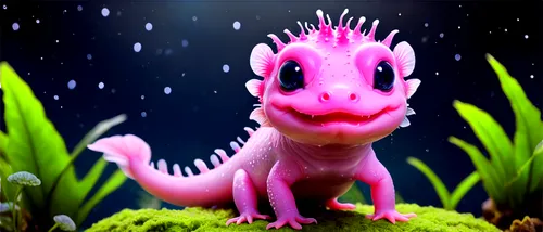 axolotl,axolotls,pinkola,pirapora,salamander,temnospondyl,synapsid,cynorhodon,abelisaurids,3d render,dicynodon,restoration,bunyip,3d rendered,mwonzora,littlefoot,psittacosaurus,castoreum,pinklon,fantasy animal,Conceptual Art,Sci-Fi,Sci-Fi 30