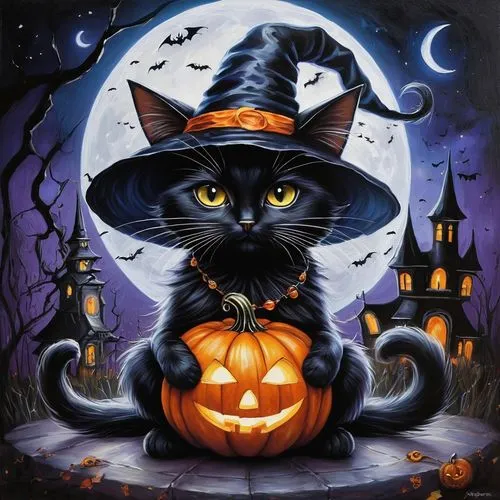 halloween cat,halloween black cat,samhain,halloween background,haloween,halloween wallpaper,Illustration,Abstract Fantasy,Abstract Fantasy 14