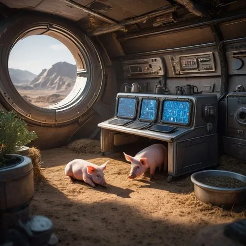 digital compositing,fallout4,viewing dune,wasteland,capsule hotel,home cinema,photo manipulation,pig roast,fallout,slow cooked,dead earth,district 9,mission to mars,alien planet,planet mars,conceptual photography,passengers,space tourism,valerian,barnyard,Photography,General,Sci-Fi