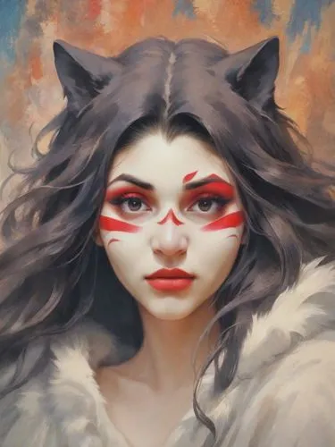 miqati,amaterasu,grizabella,kitsune,kittani,miqdad,Digital Art,Impressionism