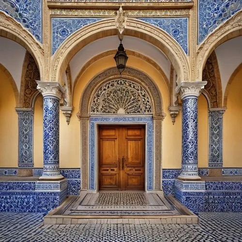 girl,alcazar of seville,azulejos,mihrab,mezquita,sevilla,seville,azulejo,spanish tile,entranceway,hrab,moroccan pattern,porticos,main door,doorways,doorway,malaga,entrada,alhambra,blue doors,vestibule