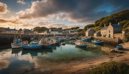 bretagne,normandy,cornwall,morbihan,finistère,normandie region,etretat,breizh,harbour,fishing village,saint pierre,breton,brixham,scilly,fishing boats,small boats on sea,ireland,saint-martin,dorset,boats in the port,Photography,General,Fantasy