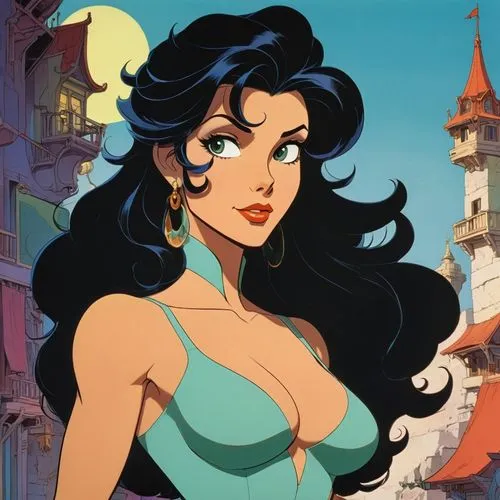 jasmine,tiana,jasmine blossom,jasmine blue,fantasia,aladdin,mulan,fantasy woman,aladin,jasmine flower,oriental princess,disney character,ariel,aladha,a beautiful jasmine,cinderella,hallia venezia,venetia,venus,retro girl,Illustration,Japanese style,Japanese Style 07