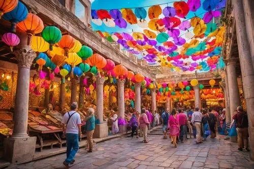 morocco lanterns,grand bazaar,souks,colorful balloons,the festival of colors,colorful city,lanterns,souq,hanging temple,basant,souk,pallonji,colorful bunting,jokhang,colori,stalls,antigua guatemala,colorful light,cappadocia,morocco,Conceptual Art,Oil color,Oil Color 23