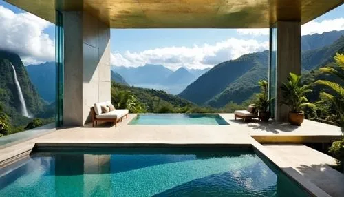 amanresorts,infinity swimming pool,luxury bathroom,pool house,luxury property,outdoor pool,house in the mountains,roof top pool,house in mountains,shangri,dreamhouse,luxury hotel,roof landscape,tropical house,fiordland,beautiful home,paradis,chalet,secluded,lefay