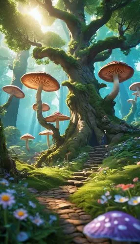 mushroom landscape,mushroom island,fairy forest,toadstools,tree mushroom,mushrooms,forest mushrooms,umbrella mushrooms,fairy world,forest mushroom,fairy village,cartoon forest,brown mushrooms,fairytale forest,enchanted forest,lingzhi mushroom,elven forest,druid grove,club mushroom,mushroom type,Photography,General,Realistic