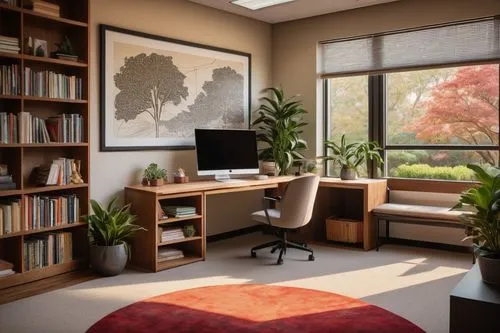 study room,therapy room,consulting room,modern office,sunroom,modern room,therapy center,apartment lounge,contemporary decor,modern decor,reading room,great room,doctor's room,livingroom,mid century modern,interior design,creative office,chiropractic,japanese-style room,daylighting,Illustration,Retro,Retro 03