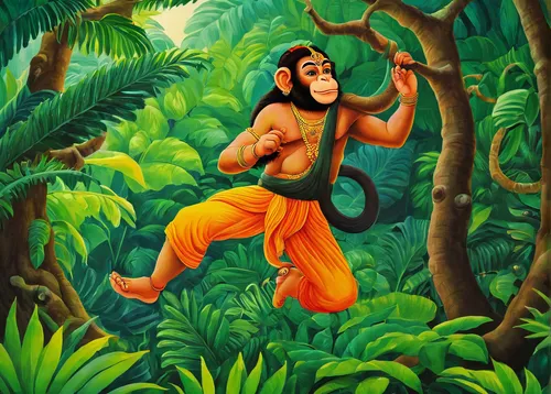 tarzan,ramayan,hanuman,ramayana,khokhloma painting,kerala,asana,bengalenuhu,janmastami,monkey island,hare krishna,sangharaja,krishna,nityakalyani,kali,vishuddha,collecting nut fruit,anahata,indian art,jawaharlal,Art,Artistic Painting,Artistic Painting 21