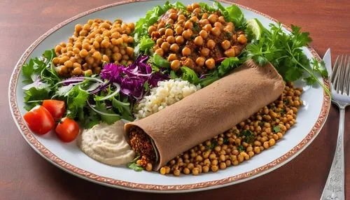 injera,yemenidjian,kruszewski,middle-eastern meal,zaatar,falafel,Photography,General,Realistic