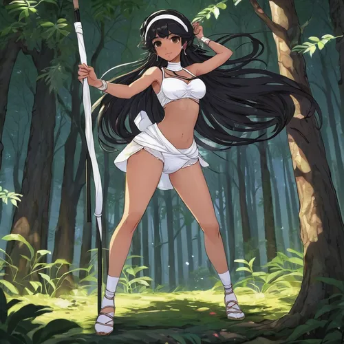 swordswoman,sword lily,background ivy,mai tai,archer,jasmine,lilly of the valley,fighting stance,wild jasmine,nori,in the forest,water-the sword lily,ashitaba,jasmine blossom,anime girl,goddess of justice,summer jasmine,jasmine-flowered nightshade,ephedra,sakura background,Illustration,Japanese style,Japanese Style 13