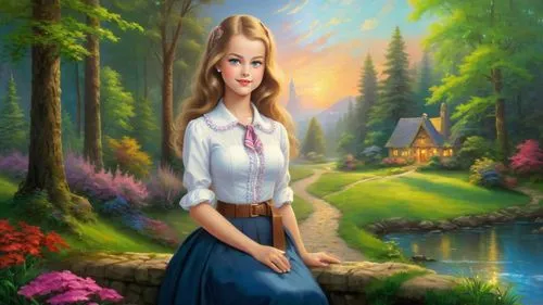 fantasy picture,landscape background,fairy tale character,girl with tree,girl in the garden,vasilisa,dirndl,girl on the river,young girl,eilonwy,nelisse,children's background,dorthy,behenna,fraulein,forest background,mystical portrait of a girl,girl in a long,fantasy art,fantasy portrait
