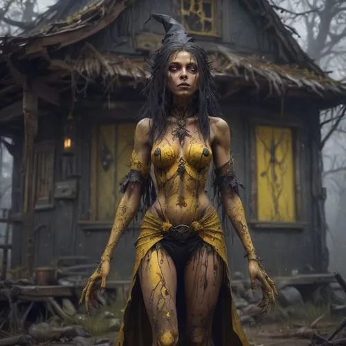 wood elf,enchantress,maliana,kittani,warrior woman,fantasy woman,huntress,the enchantress,uma,vaivara,voodoo woman,female warrior,bodypaint,inara,petrova,sorceror,fantasy art,bodypainting,vasilisa,innkeeper