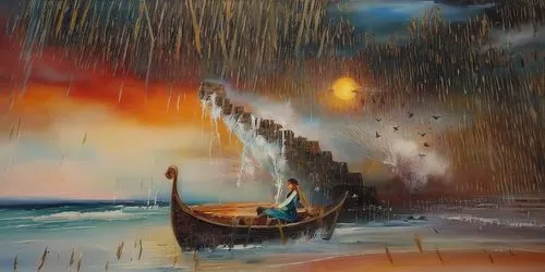 sea landscape,boat landscape,fishing boats,fantasy landscape,oil painting on canvas,sea storm,fantasy picture,fantasy art,sailing-boat,fishing boat,sailing boats,shipwreck,han thom,fishermen,art paint