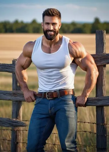 farm background,farmer,pasture fence,fence posts,farmer in the woods,male model,brawny,wooden fence,stubble field,fence,farm set,country-side,edge muscle,gardener,body building,muscle icon,bodybuilding supplement,latino,bales,sleeveless shirt,Illustration,Vector,Vector 11