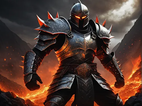 massively multiplayer online role-playing game,templar,fire background,crusader,iron mask hero,warlord,dane axe,knight armor,blacksmith,paladin,fantasy warrior,molten,fire master,torchlight,dragon slayer,twitch icon,wall,firebrat,norse,burning torch,Photography,Fashion Photography,Fashion Photography 10