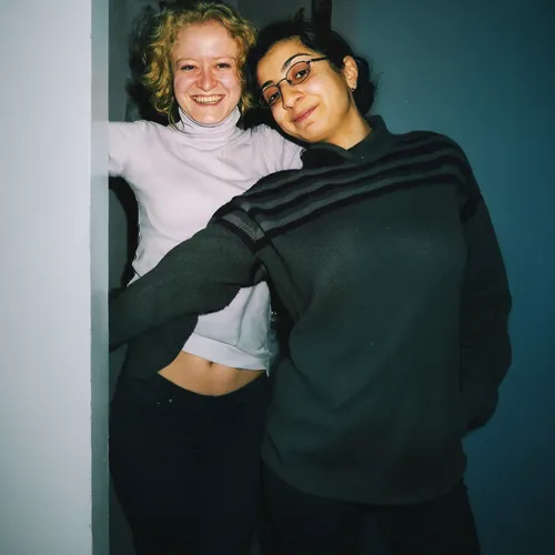 two girls,two friends,vegan icons,duo,photo shoot for two,models,sisters,room children,sweatshirt,smiley girls,women friends,inter-sexuality,studio photo,girlfriend,bonded,lover,gap photos,young women,long underwear,natural beauties