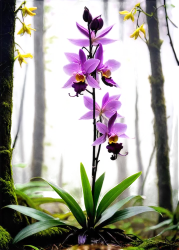 forest orchid,butterfly orchid,wild orchid,roscoea,forest flower,lilac orchid,mixed orchid,heath orchid,otelia,orchid,epidendrum,helleborine,orchids,brodiaea,orchidaceae,dendrobium,odontoglossum,fireweed,elven flower,mountain flower,Illustration,Realistic Fantasy,Realistic Fantasy 46