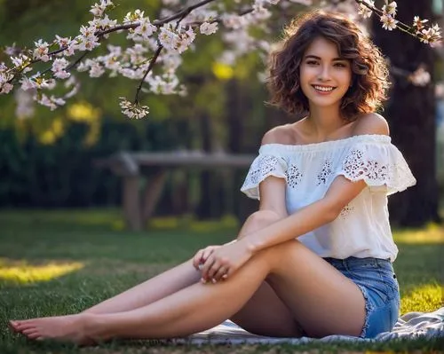 beautiful girl with flowers,girl in flowers,floral,beautiful young woman,floral background,flower background,spring background,relaxed young girl,flowery,on the grass,cotton top,girl in t-shirt,pretty young woman,floral skirt,daisies,springtime background,beautiful woman,vintage floral,in the park,romantic look,Conceptual Art,Oil color,Oil Color 06