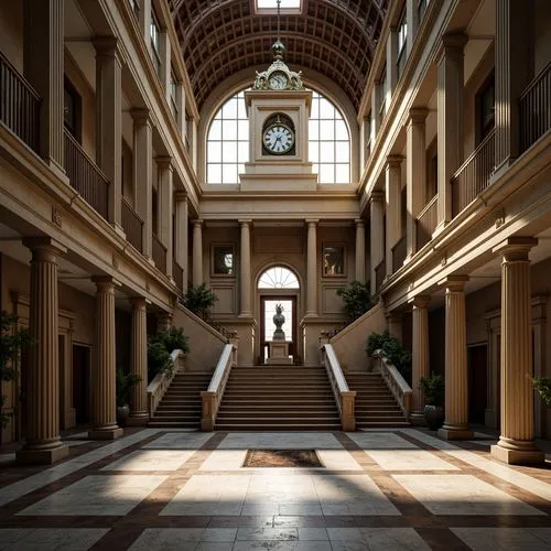 atriums,glyptotek,corridors,neoclassical,theed,cochere,hallway,neoclassicism,sapienza,louvre,hall of the fallen,corridor,empty hall,entrance hall,archly,hall of nations,columns,atrium,3d rendering,galleria