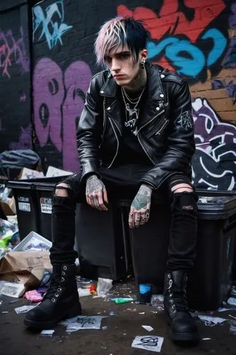 punk,emo,goth subculture,trash land,goths,goth,slum,punk design,grim,goth like,goth festival,photo session in torn clothes,black leather,leather jacket,trash dump,rocker,goth weekend,grunge,garbage lot,trespassing,Illustration,Black and White,Black and White 06