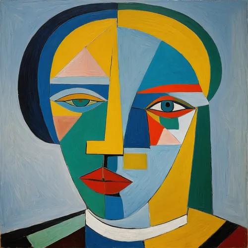 woman's face,picasso,cubism,woman face,portrait of a woman,portrait of a girl,woman thinking,young woman,girl-in-pop-art,art deco woman,head woman,roy lichtenstein,mondrian,woman sitting,woman portrait,multicolor faces,decorative figure,face portrait,girl with cloth,portrait of christi,Art,Artistic Painting,Artistic Painting 05