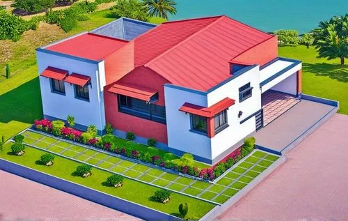 TROPICAL HOUSE, MASONRY, CARIBBEAN,,build by mirza golam pir,modern house,holiday villa,residential house,mid century house,house painting,two story house,large home,modern architecture,family home,bu