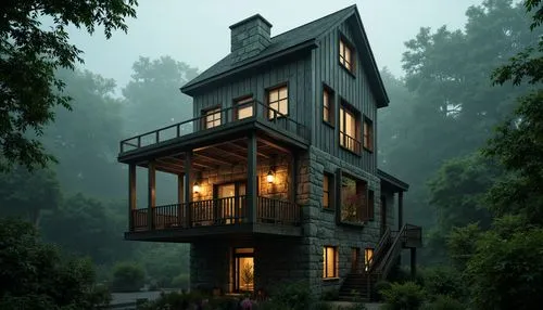 house in the forest,forest house,tree house,wooden house,timber house,treehouses,treehouse,tree house hotel,inverted cottage,the cabin in the mountains,house in mountains,house in the mountains,cubic house,small cabin,two story house,stilt house,log home,summer cottage,dreamhouse,3d rendering