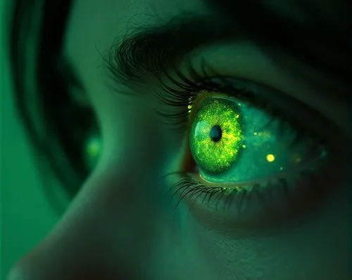 green eyes,green,eye scan,green skin,green light,eye,Photography,Documentary Photography,Documentary Photography 07