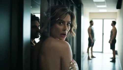 Mens change room with men in it,nerve,in the mirror,mirrors,trailer,havana brown,the mirror,in the door,video scene,partition,mirror,agent provocateur,bts,scared woman,video clip,doll looking in mirro