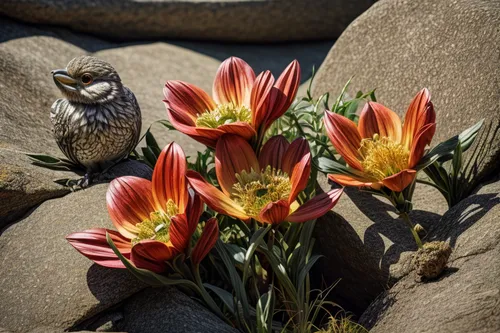 wild tulips,bird flower,wild tulip,tasmanian flax-lily,tulipa,tulip background,tulip flowers,spring bird,tulipa humilis,parrot tulip,rufous,two tulips,garden birds,fritillaria imperialis,garden bird,tulipa tarda,bird photography,tulip bouquet,pasqueflower,nature bird