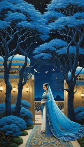 fantasy picture,dubbeldam,rem in arabian nights,cinderella,the bride,fairy tale,Illustration,Realistic Fantasy,Realistic Fantasy 08