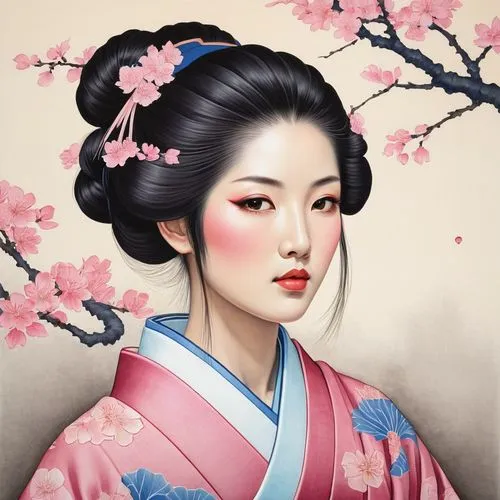 geiko,geisha girl,maiko,geisha,geishas,japanese art,Illustration,Paper based,Paper Based 22