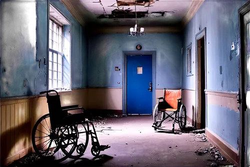 abandoned room,abandoned school,sanitorium,examination room,doctor's room,waiting room,hospital ward,asylum,sanitarium,disused,treatment room,blue room,sanatorium,infirmary,dormitory,therapy room,hospital,asylums,schoolrooms,empty interior,Illustration,Realistic Fantasy,Realistic Fantasy 46