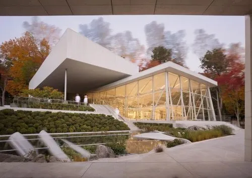 a white building with many steps and trees in the background,safdie,snohetta,glucksman,skirball,bohlin,camosun,Photography,Artistic Photography,Artistic Photography 04