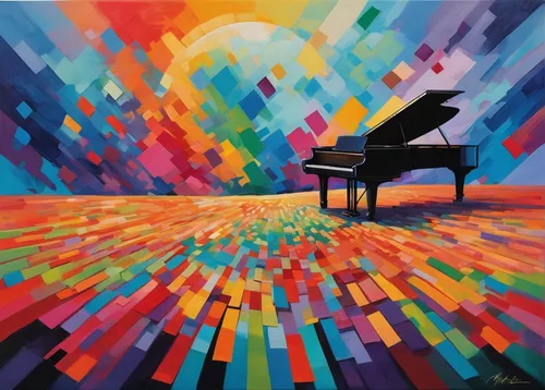 concerto for piano,play piano,grand piano,the piano,piano player,pianos,piano keyboard,jazz pianist,rainbow jazz silhouettes,musical background,piano,piece of music,chopin,piano keys,piano notes,musical paper,symphony,pianist,music keys,harmony of color,Illustration,Vector,Vector 07