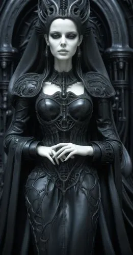 gothic woman,gothic portrait,hecate,lacrimosa,mediatrix,black queen,Conceptual Art,Sci-Fi,Sci-Fi 02