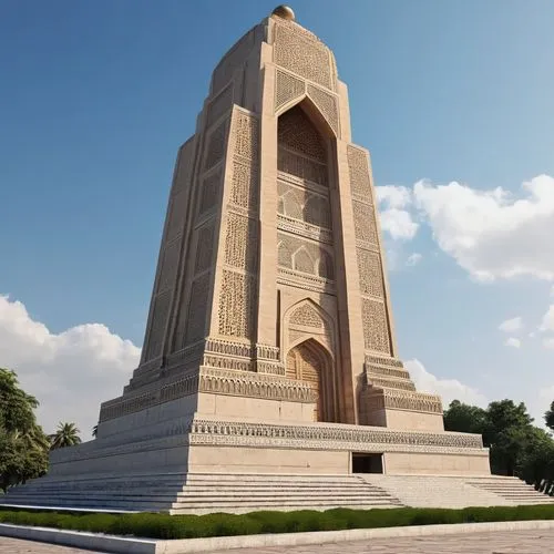 MOnumento en Pakistan historico, hiperrealista,qasr al watan,qasr al kharrana,bukhara,uzbekistan,quasr al-kharana,obelisk tomb,monument protection,national monument,qasr amra,pakistan,burj kalifa,atat