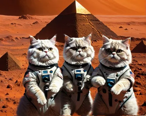 sphinxes,mission to mars,guards of the canyon,georgatos,vintage cats,ewoks,Conceptual Art,Sci-Fi,Sci-Fi 16