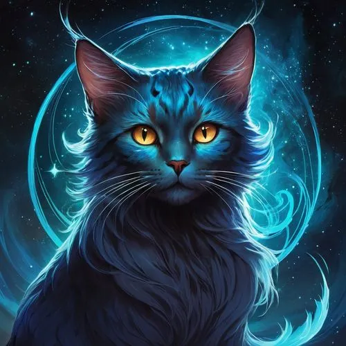 luna,cat vector,cat on a blue background,cat with blue eyes,nebula guardian,zodiac sign leo,blue eyes cat,capricorn kitz,cat portrait,cat,artemis,indigo,zodiac sign libra,fantasy portrait,strix nebulosa,constellation wolf,merlin,feline,zodiac sign gemini,lunar,Conceptual Art,Fantasy,Fantasy 17