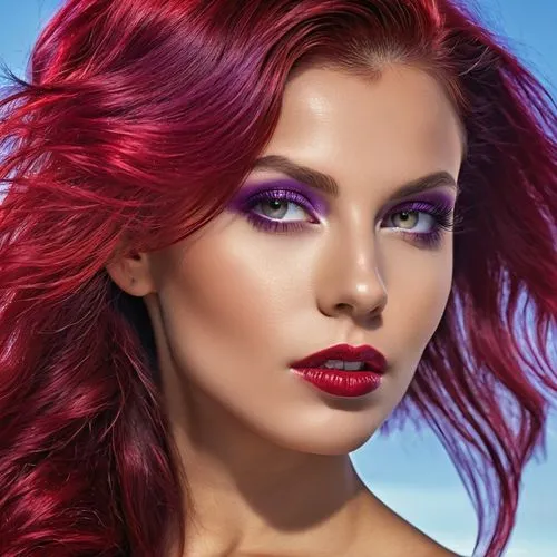 women's cosmetics,airbrushed,retouch,retouching,natural cosmetic,cosmetic,makeup artist,red-purple,hair coloring,red hair,cosmetics,redhair,artificial hair integrations,expocosmetics,red head,vibrant color,romantic look,red,trend color,red-haired,Photography,General,Realistic